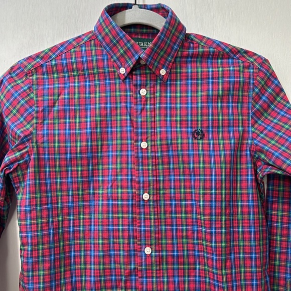 LAUREN RALH LAUREN BOYS  BUTTON DOWN SHIRT PLAID Sz14 - Picture 3 of 10